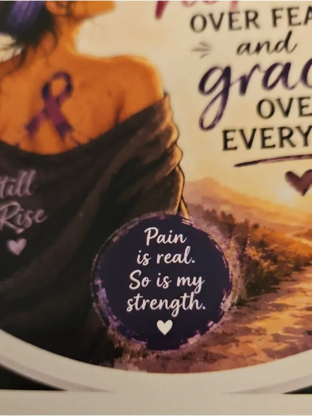 Chronic Illness Warrior Spiral Journal Purple Ribbon Pain Awareness Notebook 8x6